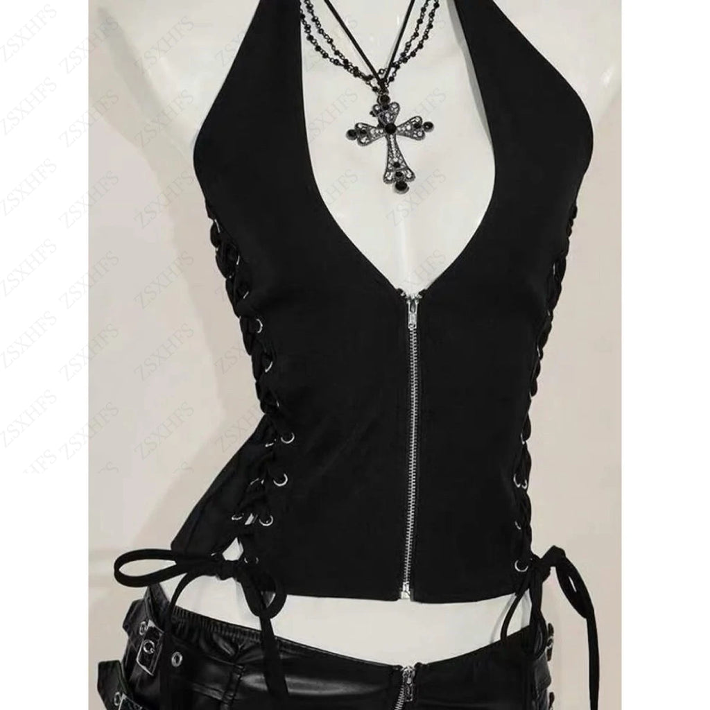 Lace-Up Bandage Crop Top - Tops & Dresses detail view 5 | Cute Splikes