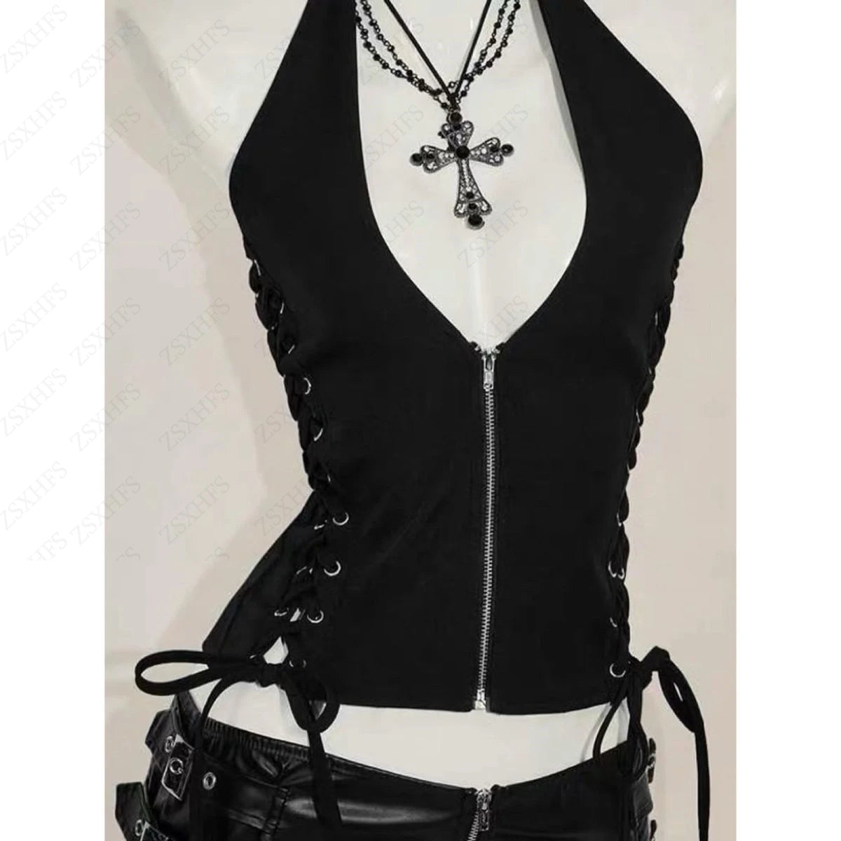 Lace-Up Bandage Crop Top - Tops & Dresses detail view 5 | Cute Splikes