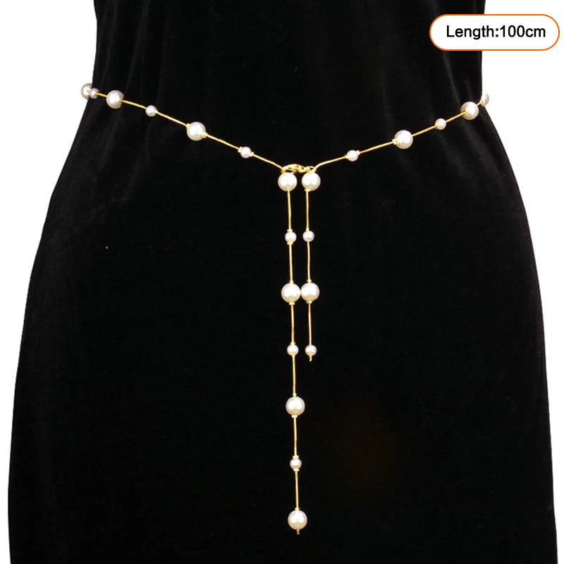 Layered Pearl Waist Chain