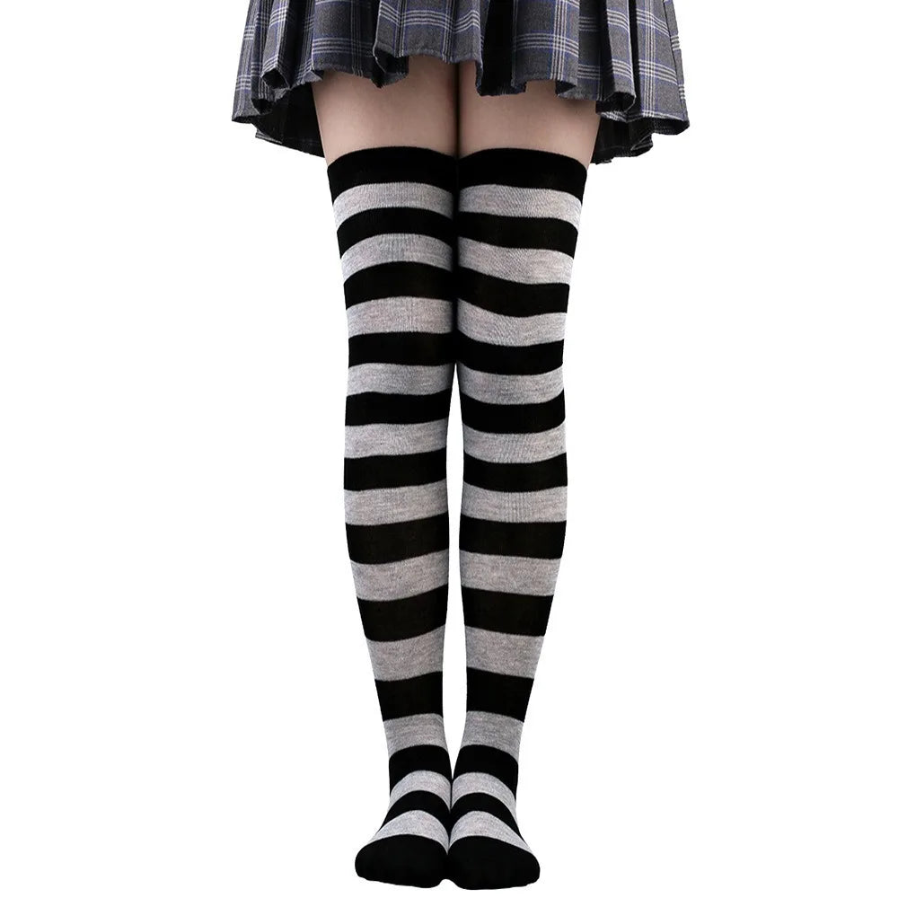Striped Over-Knee Thigh-High Socks