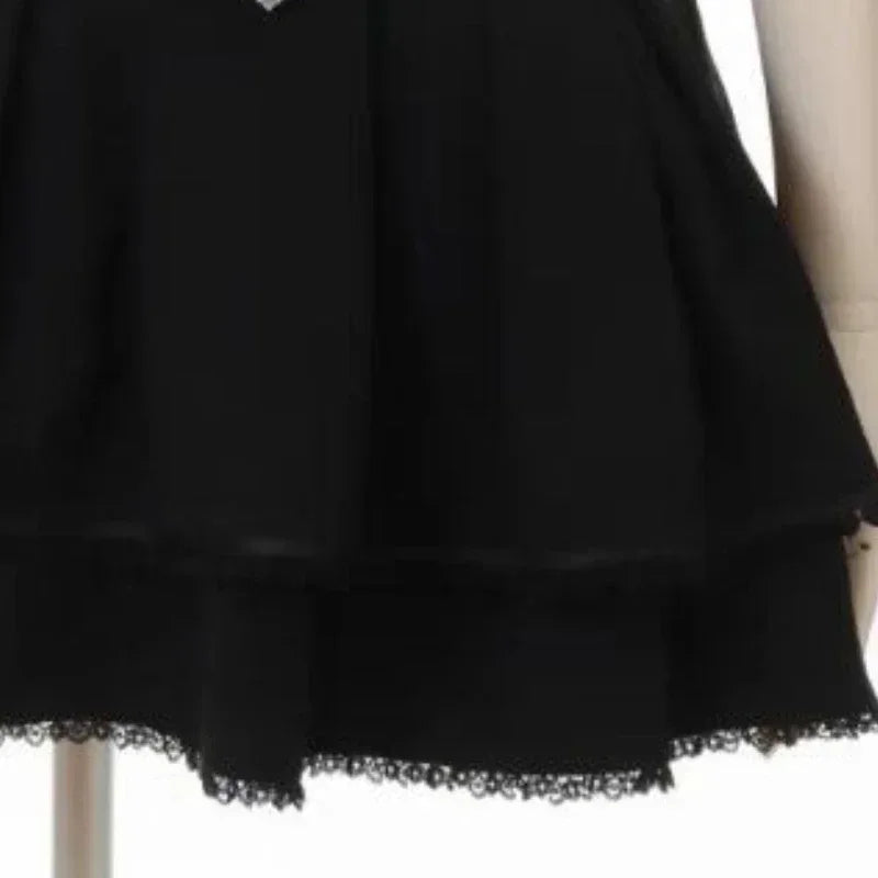 Lace Ruffle Cake Mini Skirt with Corset Belt
