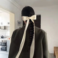 Long Ribbon Pink Bow Hair Clip