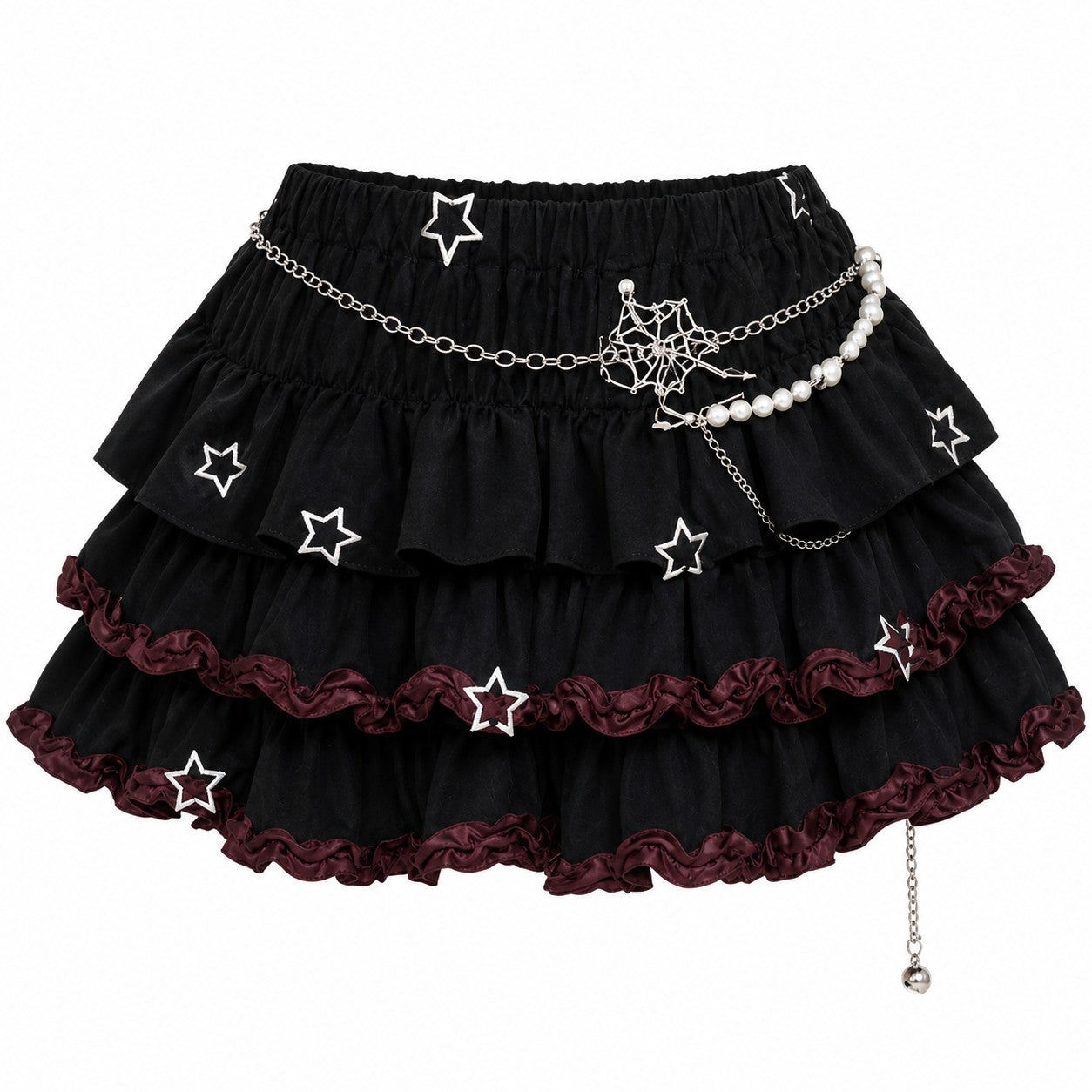 Tiered Cake Skirt with Star Studs & Chain product - AltBrat