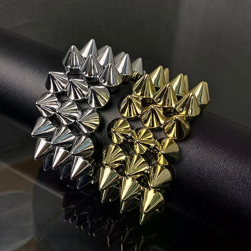 Y2K Jewelry Triple Layer Stud Spiked Bracelet Punk Grunge Cool Fashion Bracelets For Women Goth Accessoriess - AltBrat