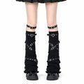Heart Buckle Harness Knit Leg Warmers - AltBrat