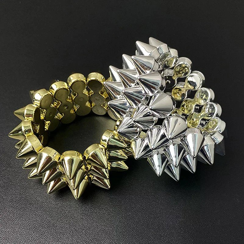 Y2K Jewelry Triple Layer Stud Spiked Bracelet Punk Grunge Cool Fashion Bracelets For Women Goth Accessoriess - AltBrat