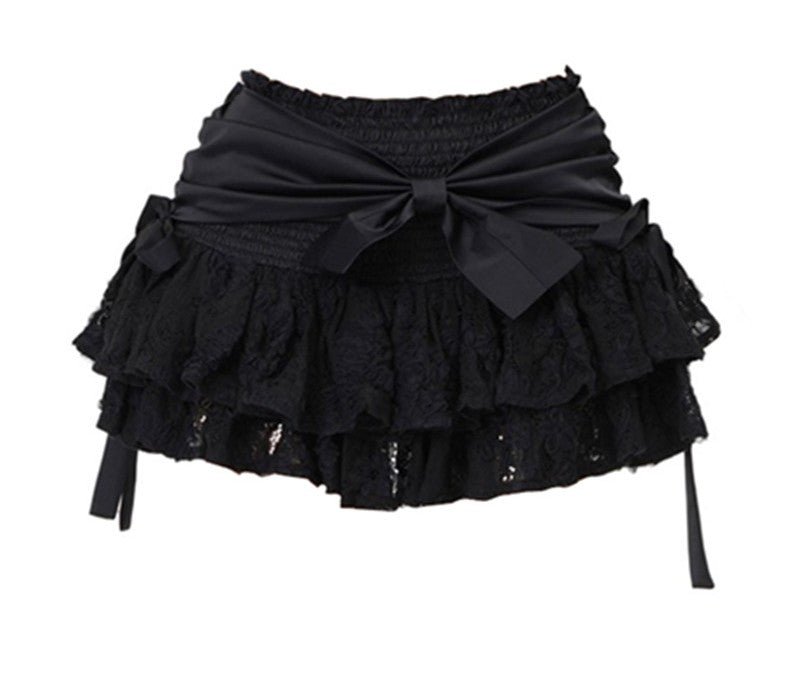Black Lace Bow Skirt - Skirts detail view 5 | Cute Splikes