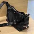 Y2K Korean Gothic Star Girl Black Handbag Harajuku Aesthetic Vintage Shoulder Crossbody Bag Trendy Women Messenger Tote  - AltBrat