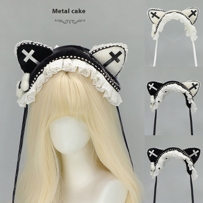 Studded Cat Ear Headband - Hair Accessories for Jirai Kei, gothic & kawaii style | Cute Splikes