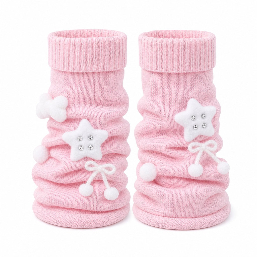 Star Plush Knit Flare Leg Warmers - AltBrat