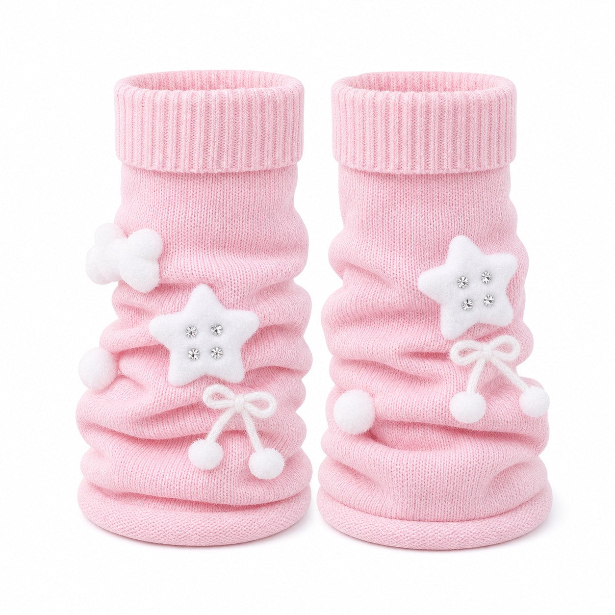 Star Plush Knit Flare Leg Warmers - AltBrat
