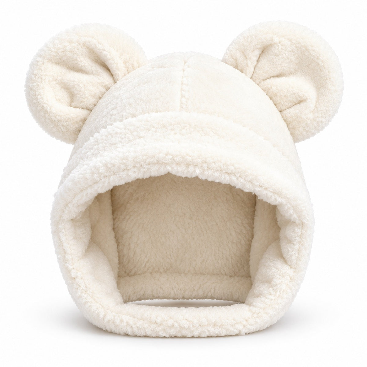 Plush Bear Ear Fleece Beanie