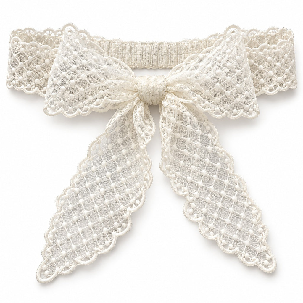 Sheer Lace Bow Waist Belt