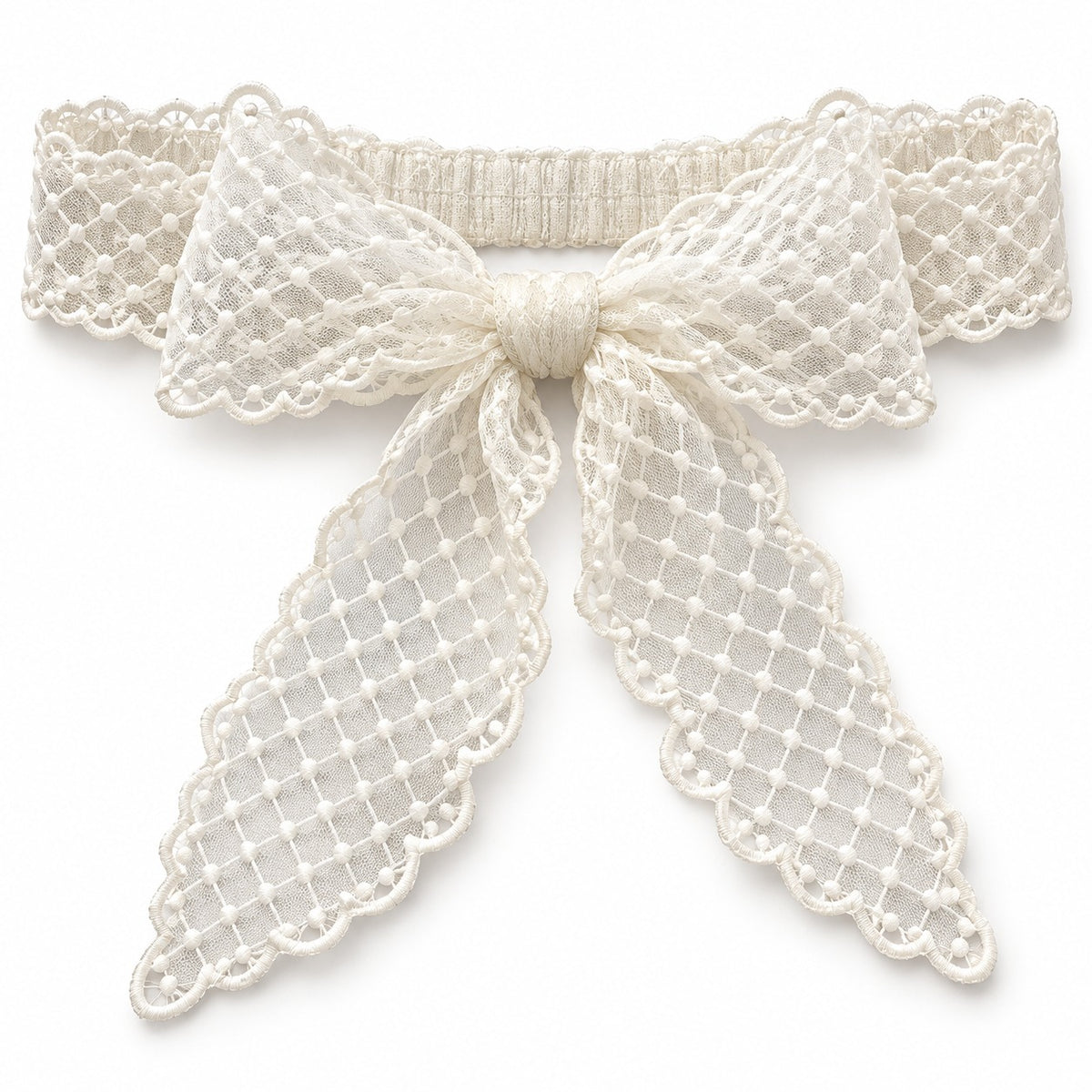 Sheer Lace Bow Waist Belt