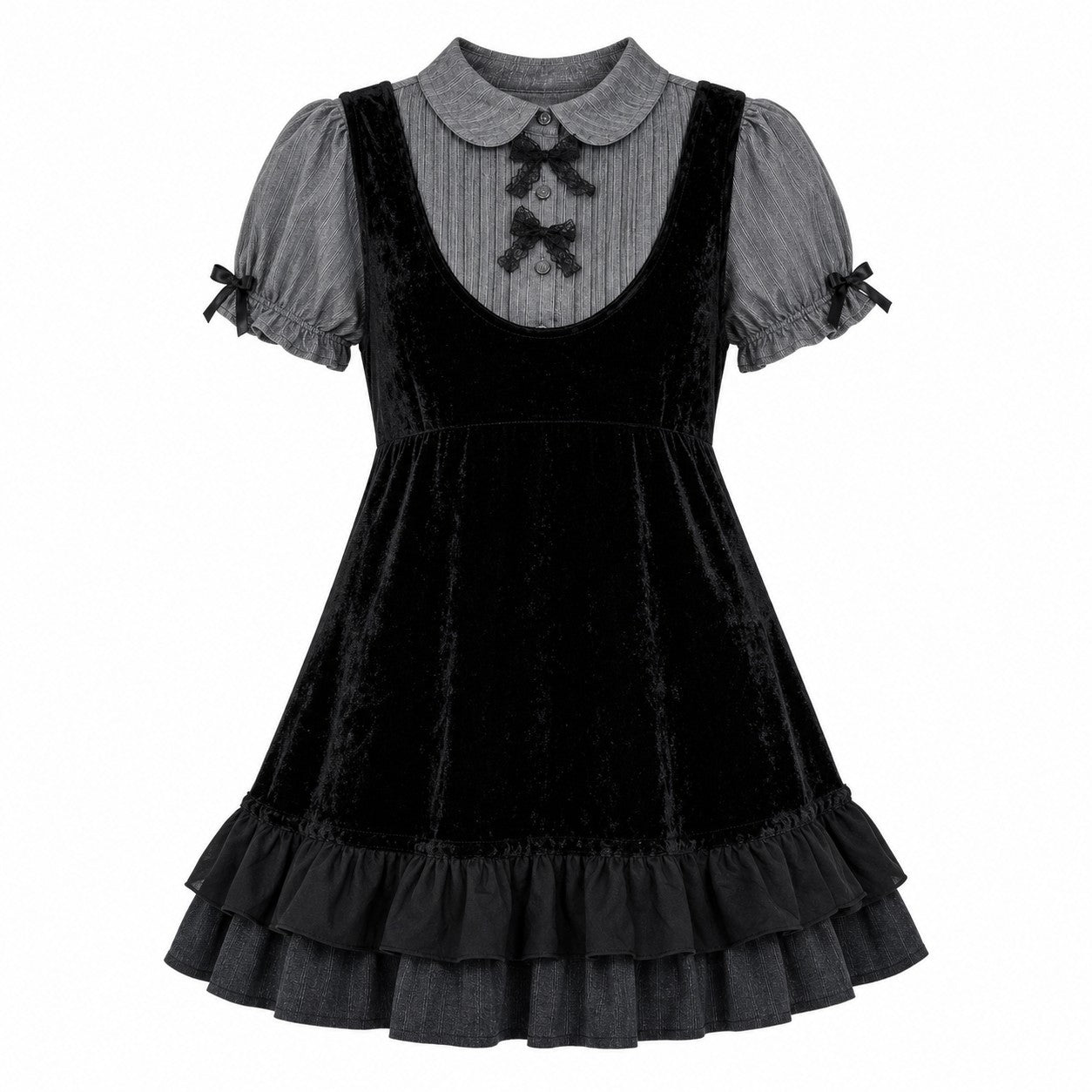 Harajuku Bow Lace Mini Dress - AltBrat