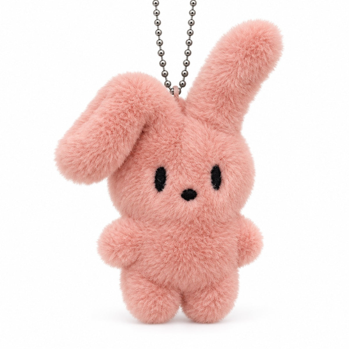 Pink Fluffy Rabbit Plush Keychain