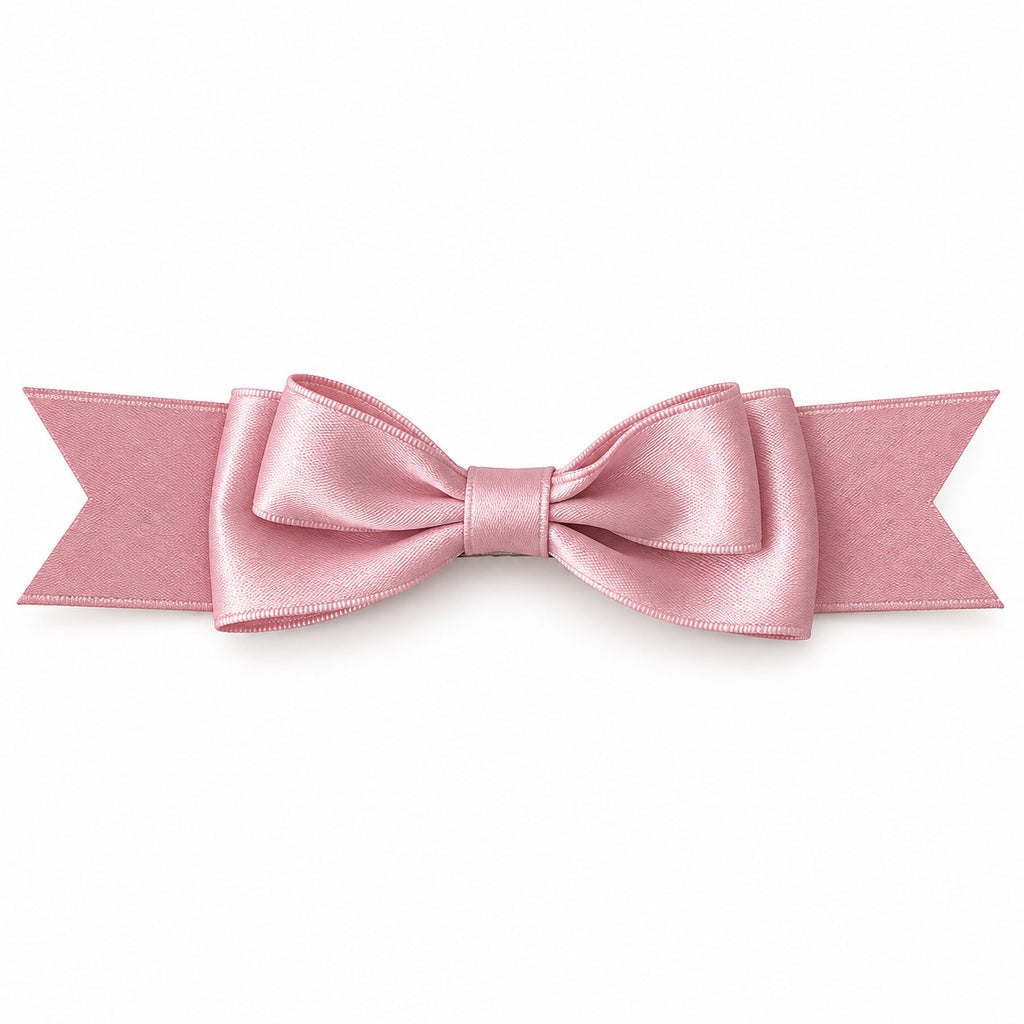 Pink Satin Bow Hair Clip