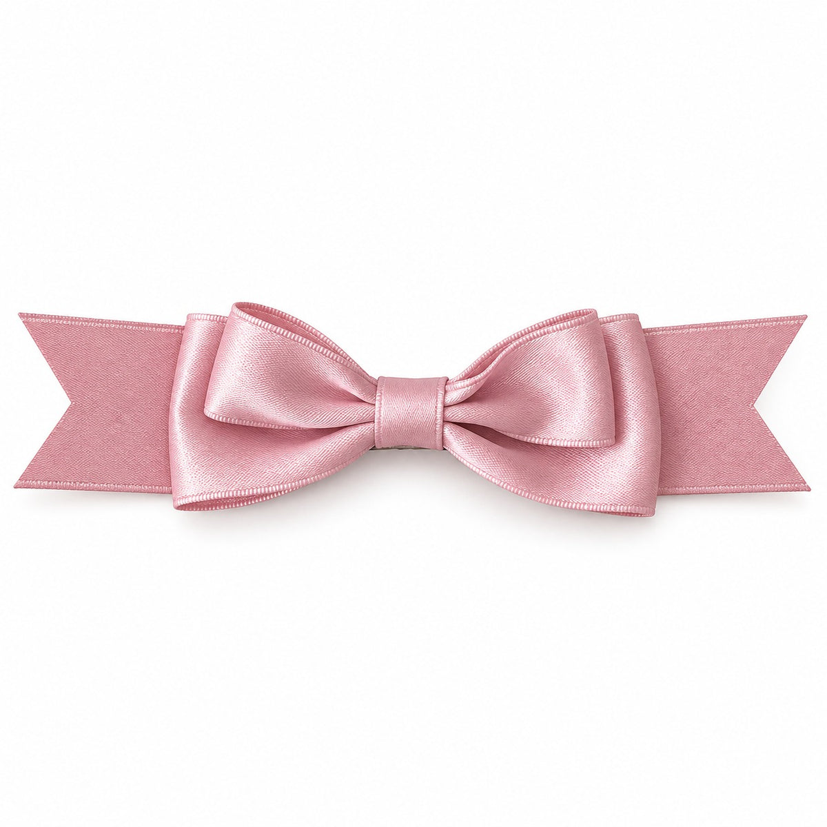 Pink Satin Bow Hair Clip
