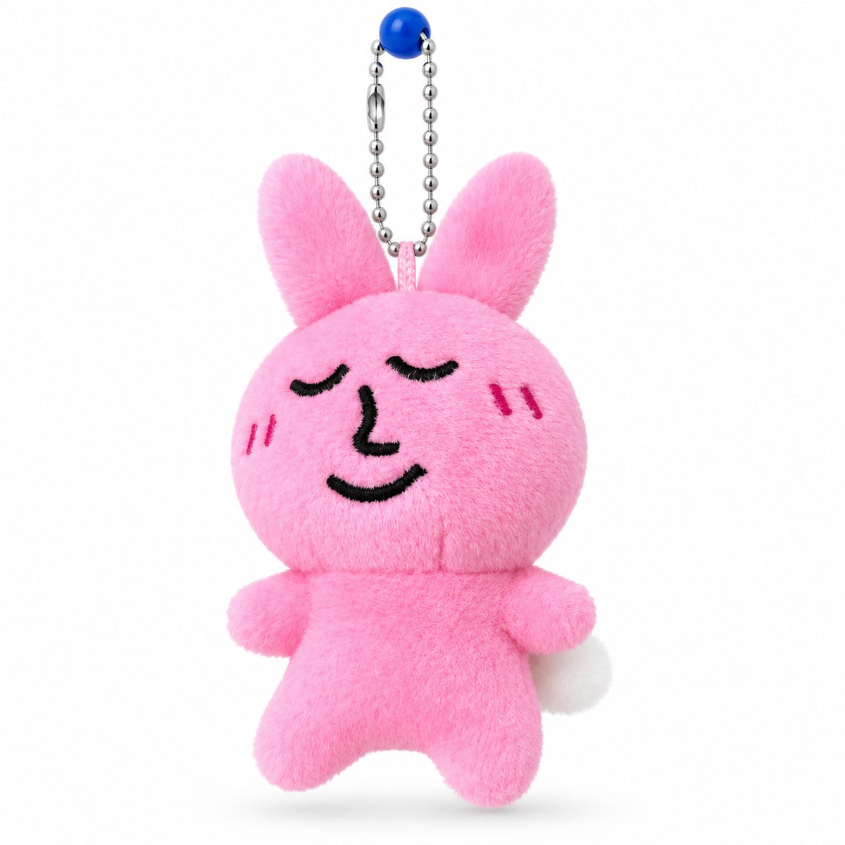 Pink Smile Bunny Plush Keychain