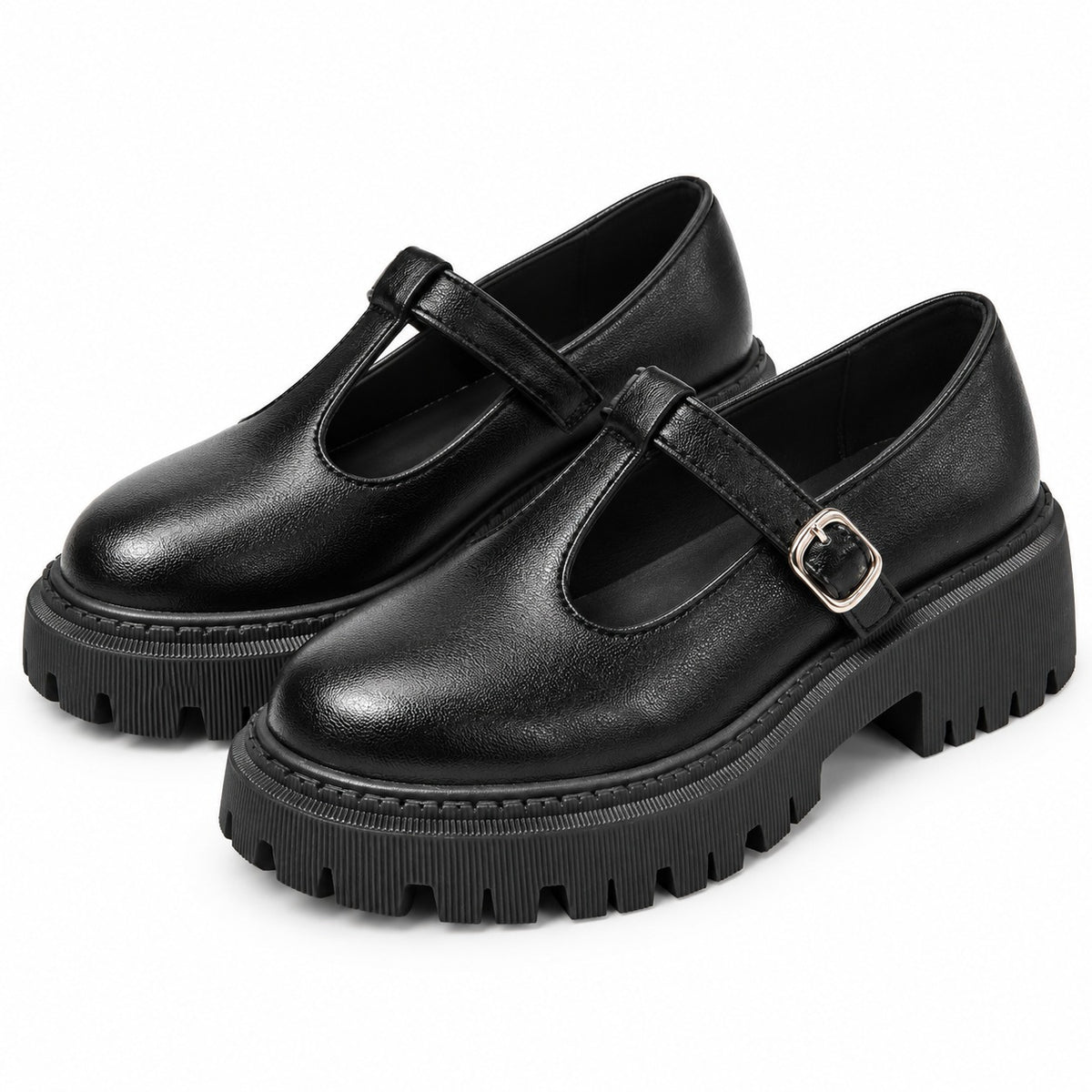 Platform Mary Jane Buckle Shoes