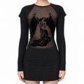 Fallen Angel Print Sheer Mesh Top