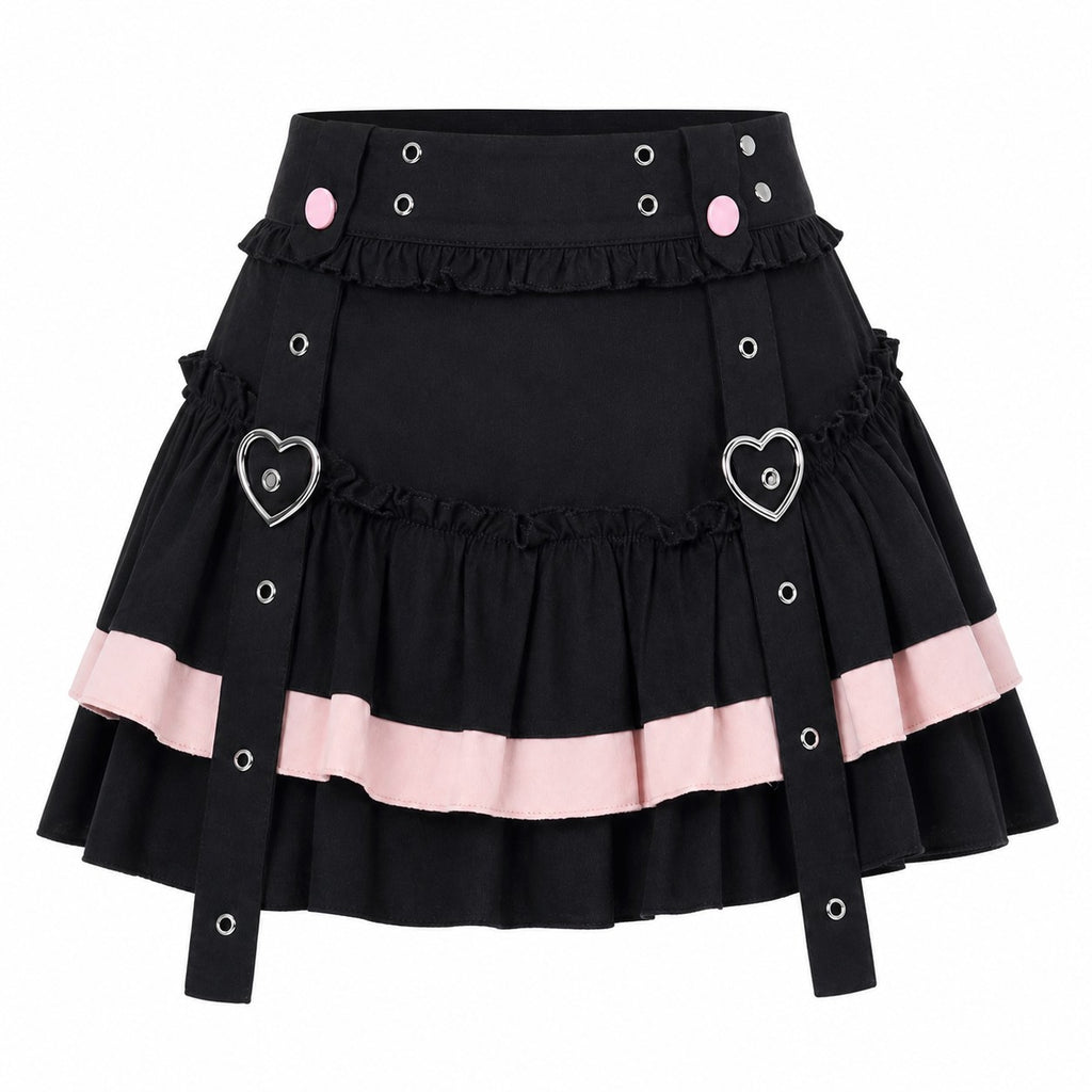 Heart Ruched Tiered Cake Skirt product