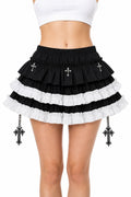 Lace Ruffle Bloomer Skirt with Cross Charms - AltBrat