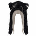 Fuzzy Bear Ear Hat with Pins & Charms - AltBrat