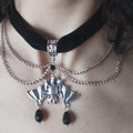 Sword &amp; Black Rose Earrings - Earrings for Jirai Kei, gothic & kawaii style | Cute Splikes