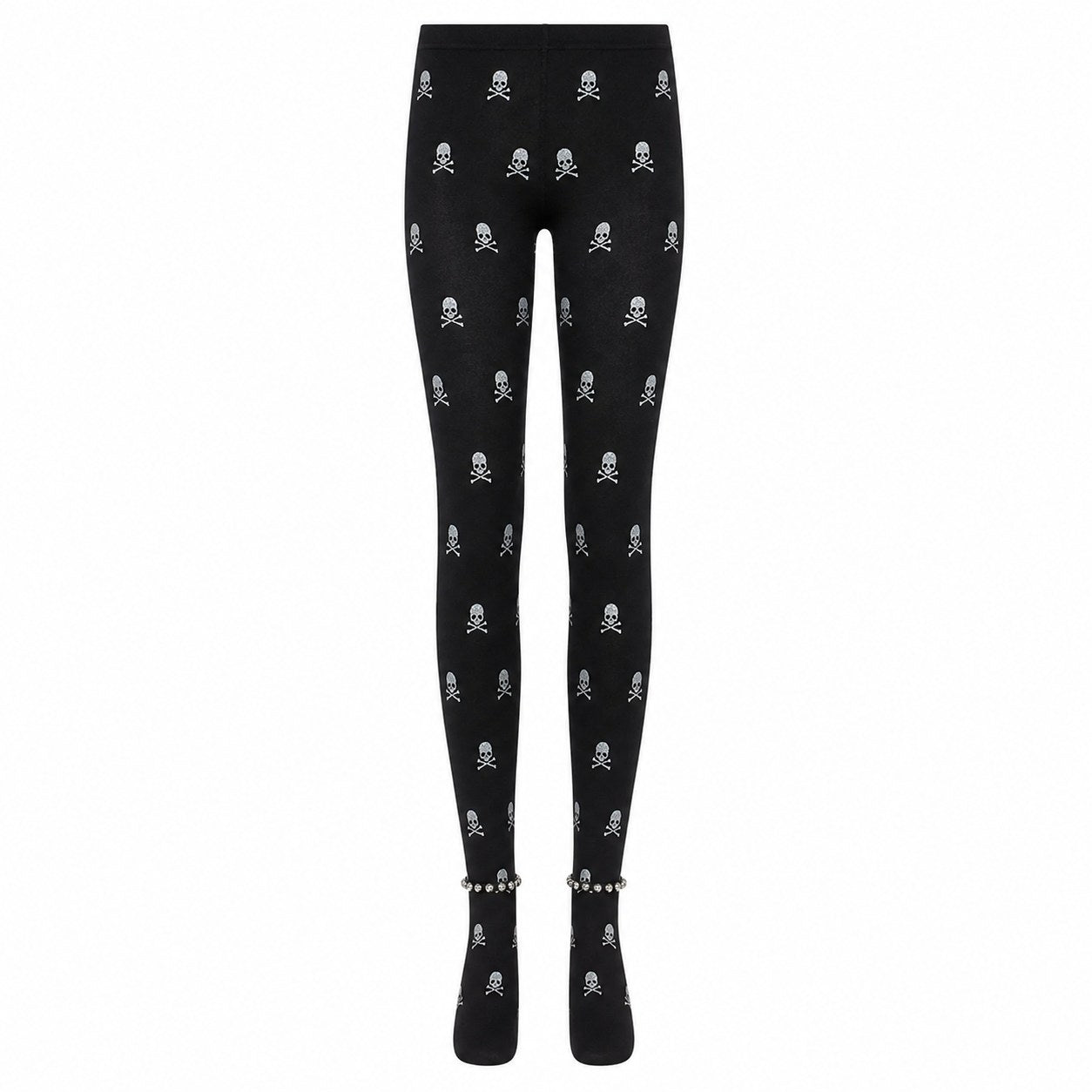 Glitter Skull & Crossbones Tights - AltBrat