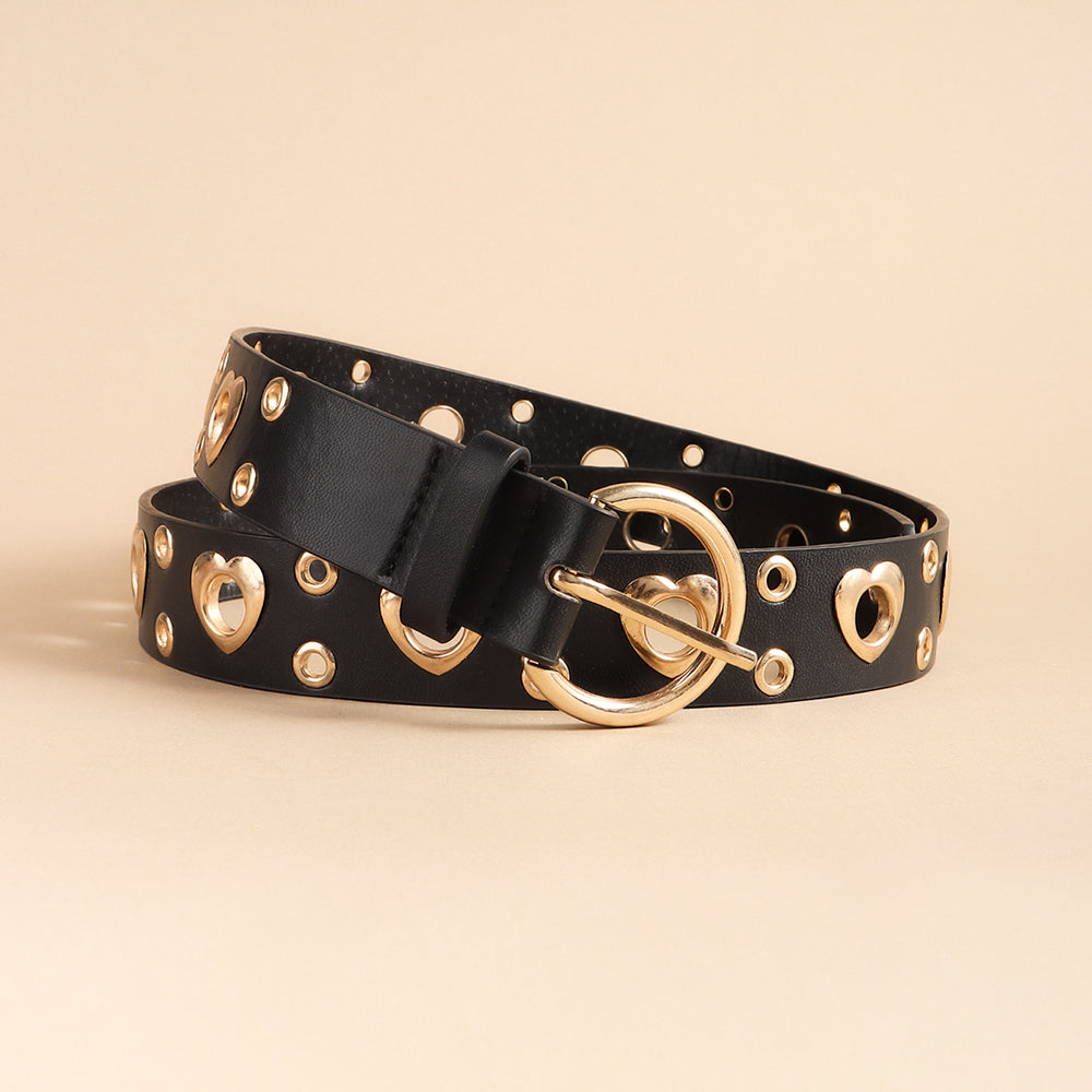 Heart Cutout Metal Eyelet Belt - Belts detail view 6 | Cute Splikes
