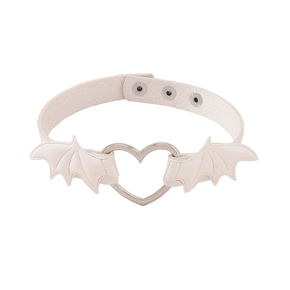 Punk Cute Sweet Cool Angel Wing Heart Leather Choker Necklace For Women INS Hot Girl Choker Necklace Party Jewelry Gift - AltBrat