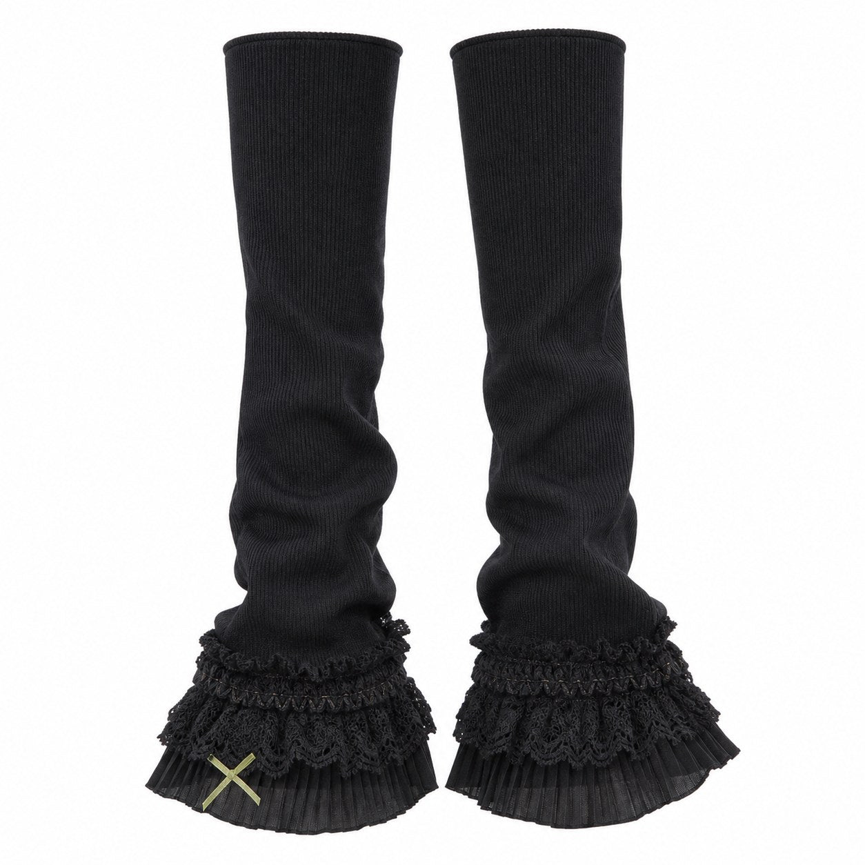 Lace Ruffle Leg Warmers with Suspender Straps - AltBrat