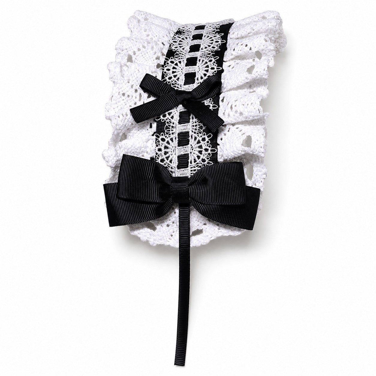 Black and White Hair Band Lolita Lace Hair Clip Headdress Female Girls Handmade Hair Accessories Bow Lace Hairband Headwear