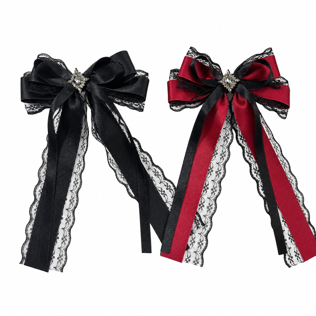 Gothic Lolita Bow Hair Clips