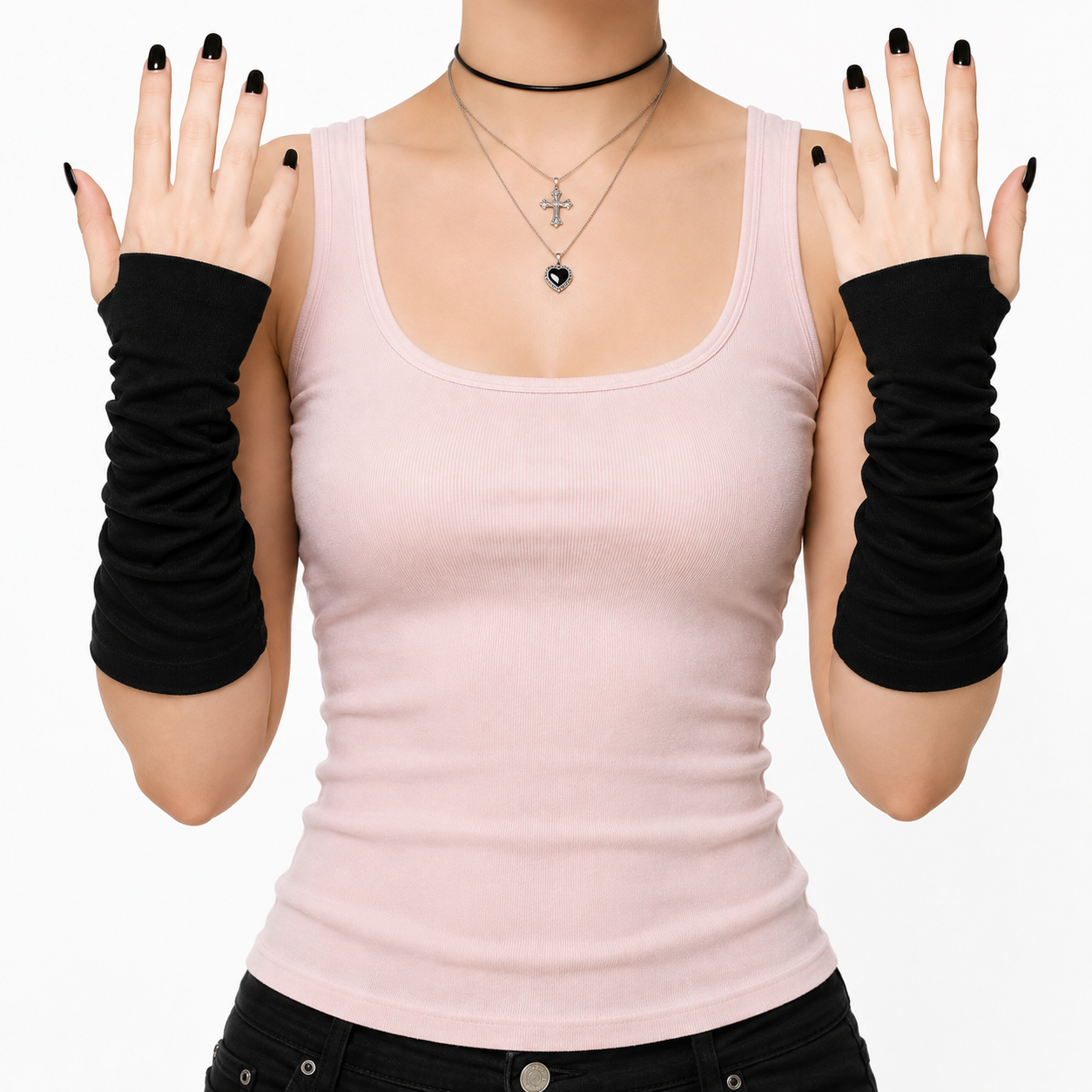Long Fingerless Arm Warmer Gloves (Thumb Hole) — AltBrat