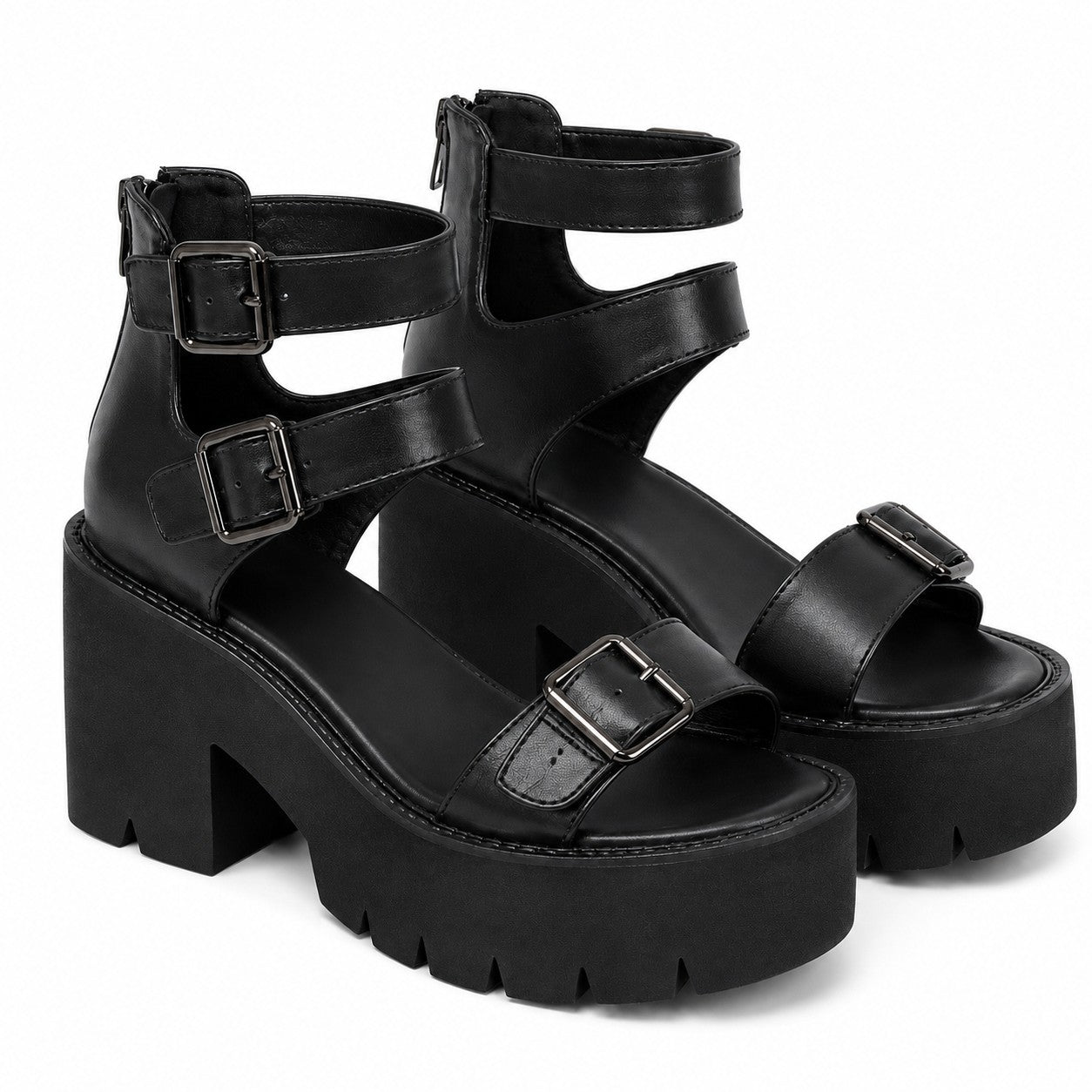 Brand Cool Leisure Platform Chunky Heels Gladiator Gothic Girls Women