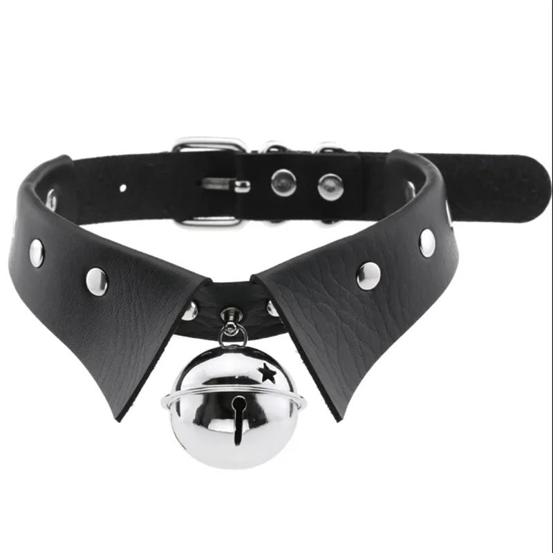 1Pc Harajuku Gothic Spike Rivet Star Necklaces Collares Hip Hop Rock Black Bowknot PU Lace Leather Sexy Y2K Girl Choker  - AltBrat