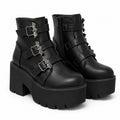 Gothic Street Punk Plus Size Matte Boots - AltBrat