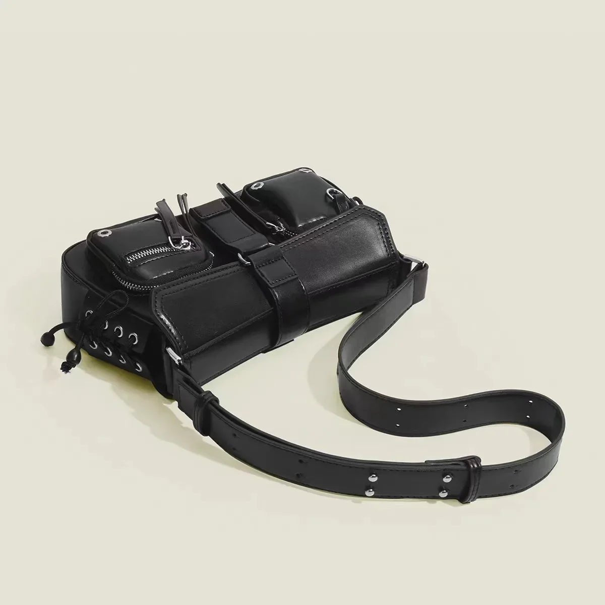 Y2K Korean Women Harajuku Vintage Gothic Black Hand Bag Aesthetic Elegant Punk Wallet Purse Handbags Shoulder Trend Tote - AltBrat