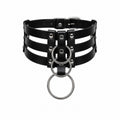 Gothic Adjustable PU Leather Choker with Metallic Studs for Daily Wear, Parties, Holiday Festivities,Party Accessory