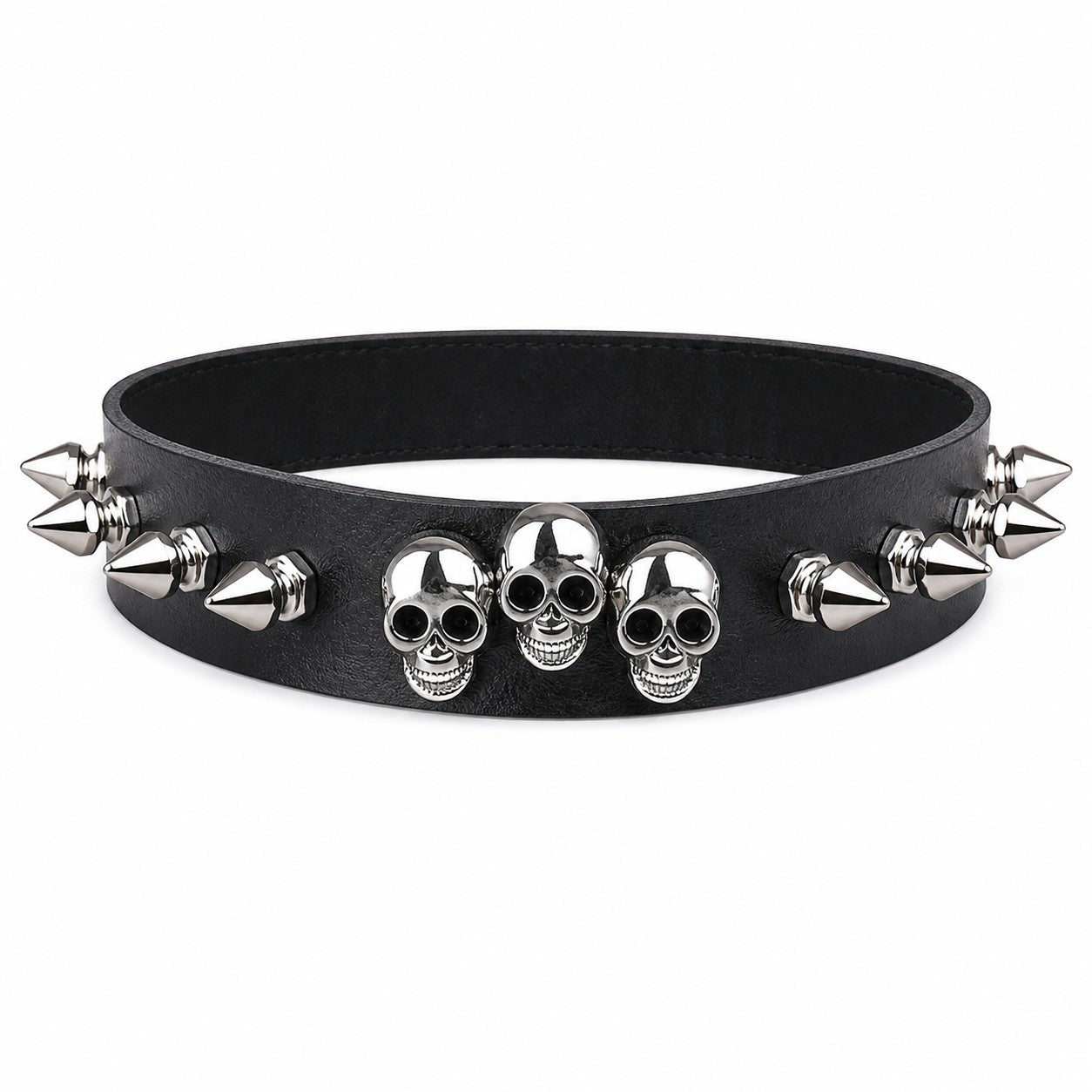 Clavicle Chain Gothic Rivet PU Necklace