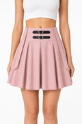 High-Waist Suspender Pleated Mini Skirt - AltBrat