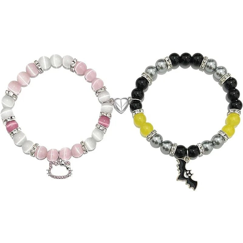 Spider Friendship Bracelets Matching Bracelets for Couple Best Friends Bff Magnet Heart Bracelets Goth Jewelry Gifts for - AltBrat
