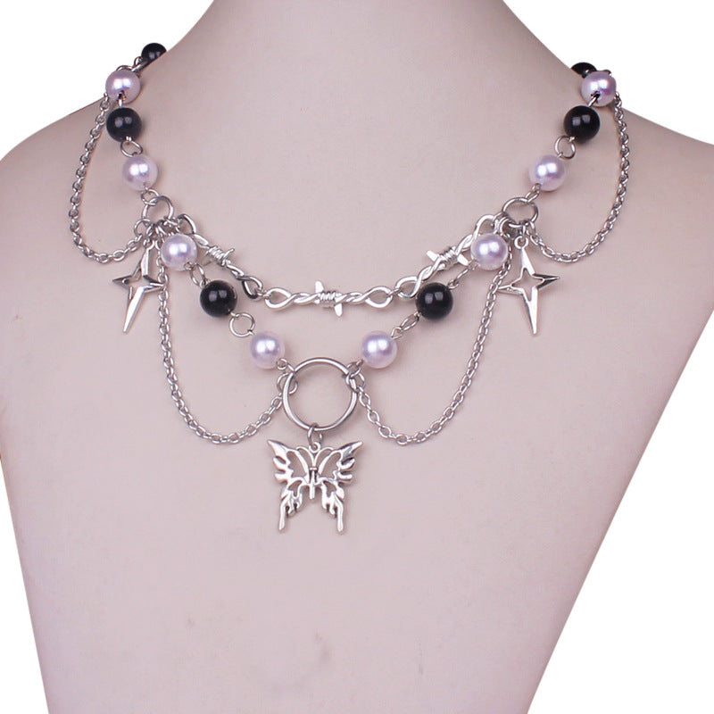 Faux Pearl Cross Necklace - Necklaces & Chokers detail view 6 | Cute Splikes