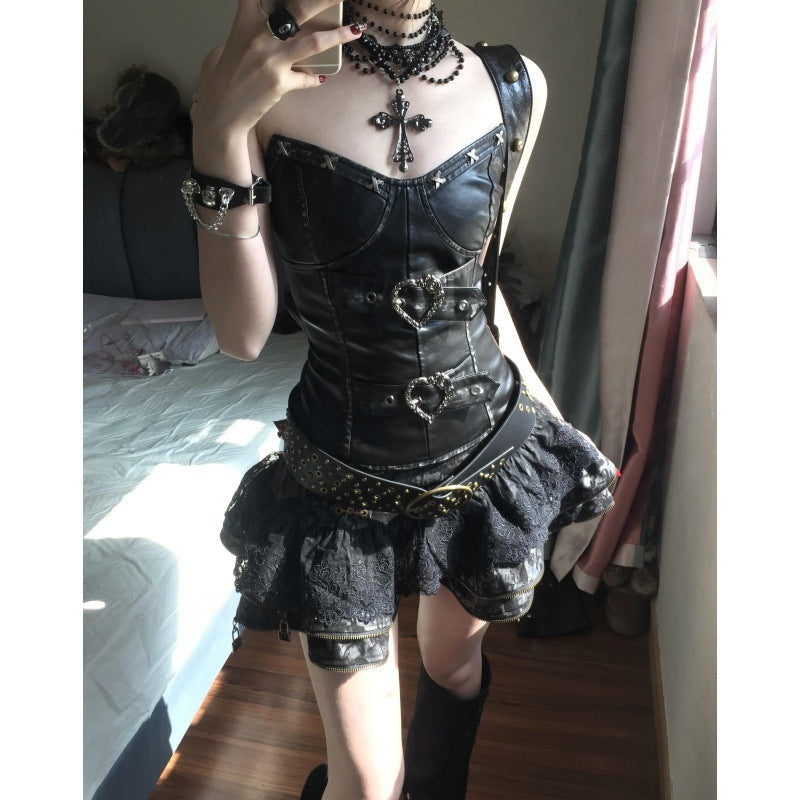 Retro Tube Top &amp; Puffy Skirt Set - Skirts detail view 4 | Cute Splikes
