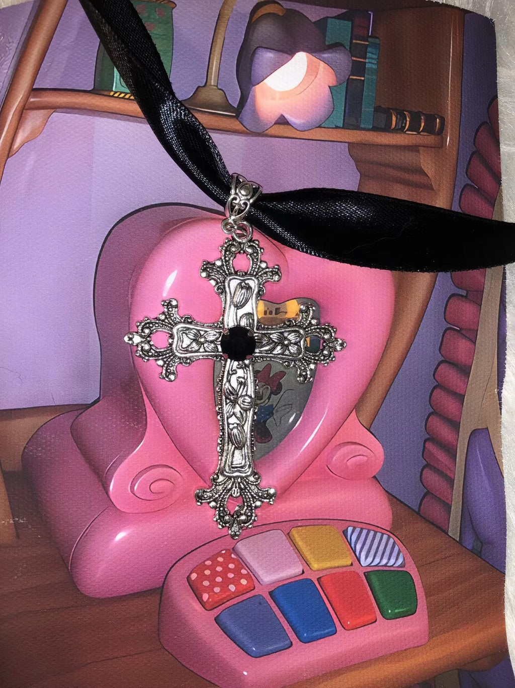 Cross Ribbon Necklace - Necklaces & Chokers detail view 2 | Cute Splikes