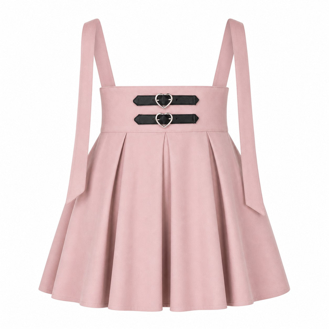 High-Waist Suspender Pleated Mini Skirt product