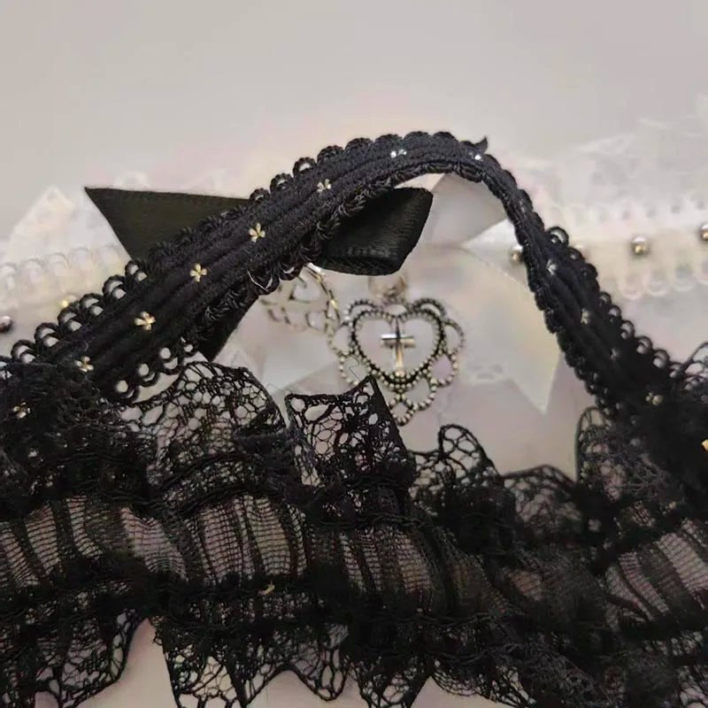 Fashionable Choker with Pendant Graceful Bowknot Pendant Choker Necklace with Gray Pearls Neck Jewelry Accessories - AltBrat