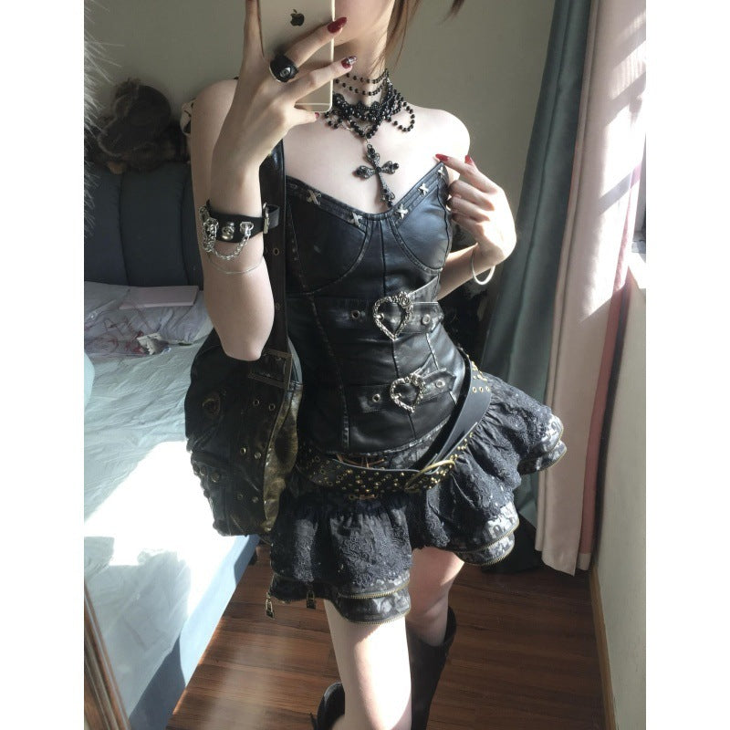 Retro Tube Top &amp; Puffy Skirt Set - Skirts detail view 2 | Cute Splikes